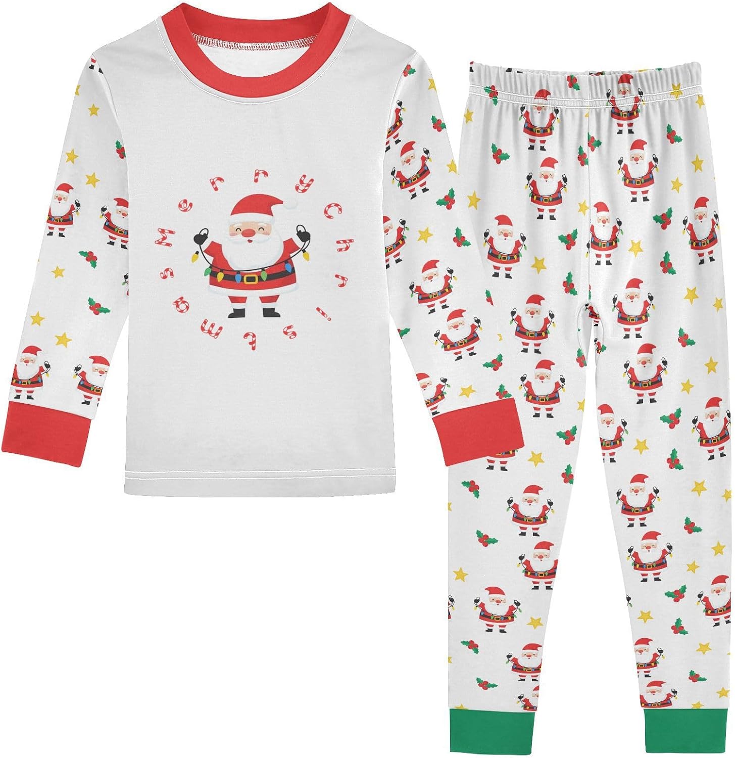 Pajama Sets 2-Piece Pjs Long Sleeves Cotton Sleepwears Top and Pant