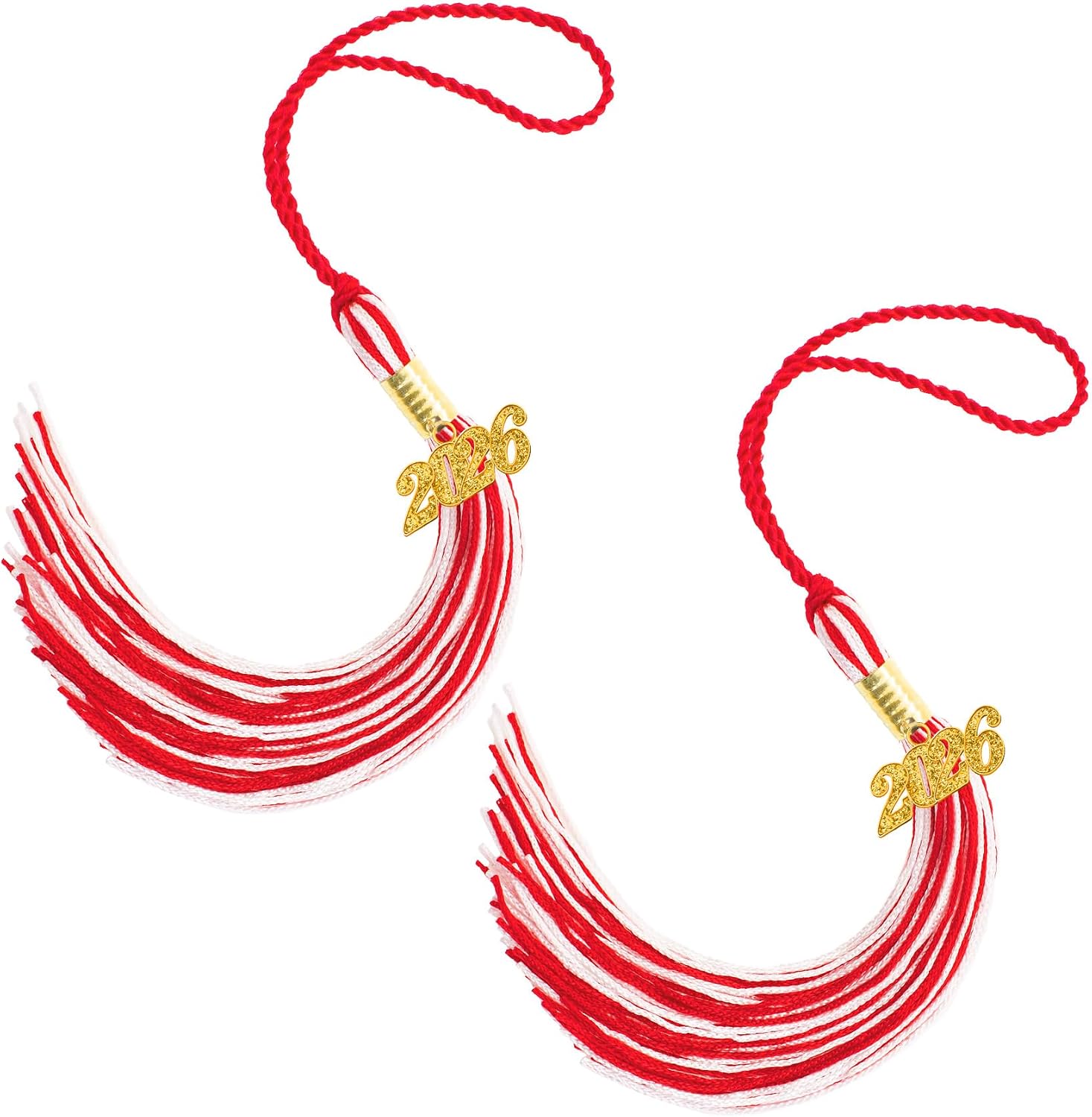 2026 Tassel Graduation, 2 Pcs Black Graduation Tassel 2026, Graduations Tassels with 2026 Year Gold Charms for Grad Cap Hat Accessories Ceremonies Memorial Graduations Party Decorations