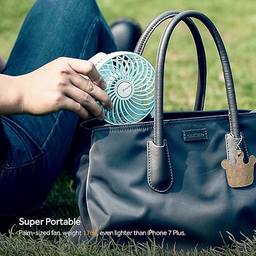 Miniatura 4 de Mini ventilador de mano EasyAcc USB, ventilador de escritorio pequeño personal portátil, ventilador de mesa con ventilador eléctrico plegable de