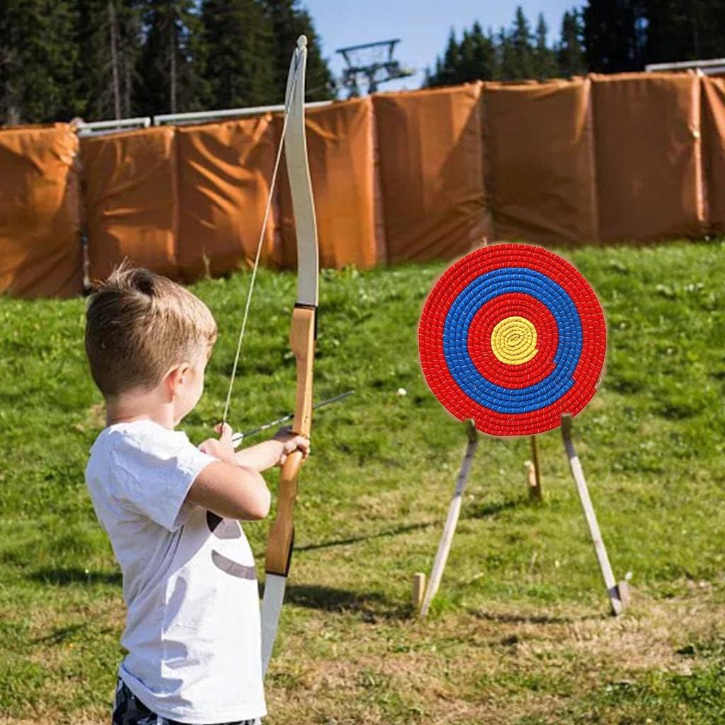 Handmade Archery Target | Traditional Straw Outdoor Practice | Recurve & Compound Bow | Clear Scoring Design | Easy to Carry | 3D Archery & Bow Hunting | Various Sizes Av - 55cm 2 Layer