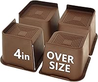 Vista 50 de Paquete de 4 elevadores de cama de 1 pulgada, elevadores de muebles de 2 pulgadas, negros, elevadores de cama resistentes para mesa, sofá, silla