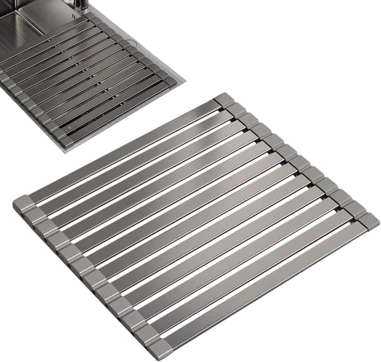 Roll Up Dish Drying Rack | Foldable Dish Drying Rack - Home Supplies for Draining Washing Bowls Cups Glasses Cutlery Cookware Countertop Cabinet Space Saving