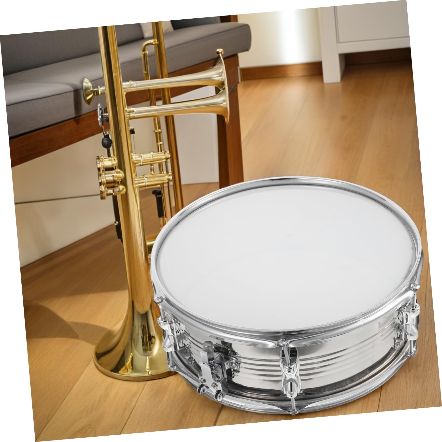 Abaodam Professionelles Marschtrommel Satz mit Dualem Klang Aluminiumlegierung und Polyesterfolie Inklusive Trommelstöcken Passend für Schulbands und Zufällige Farbe