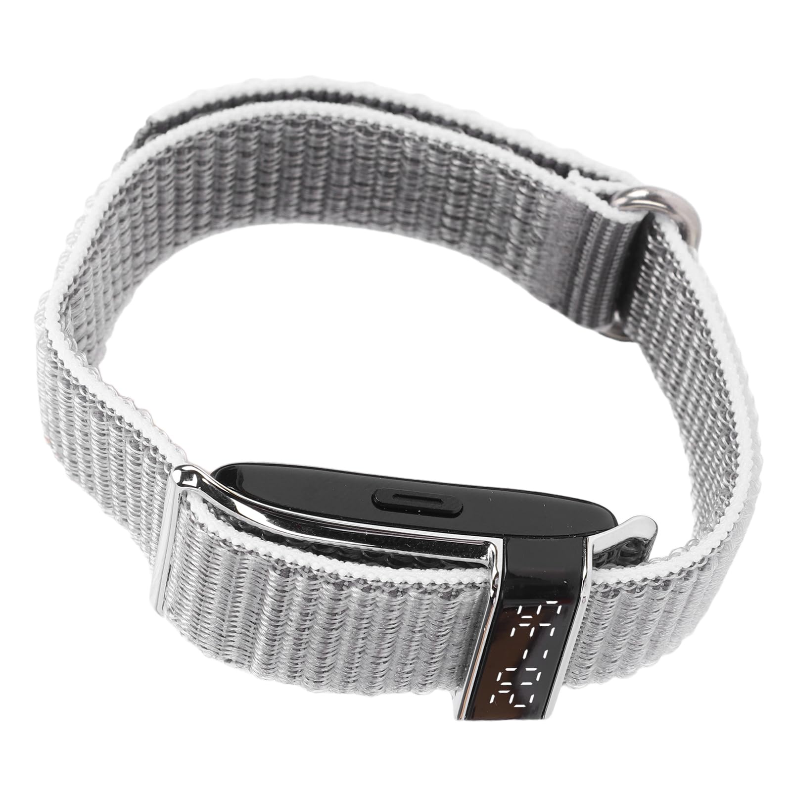 Cryfokt Pulsera Inteligente Rastreador de Ejercicios Elegante, Liviano, Resistente Al Agua para Seguimiento Diario de la Salud y Monitoreo de Actividad Nylon IP68 (Silver)