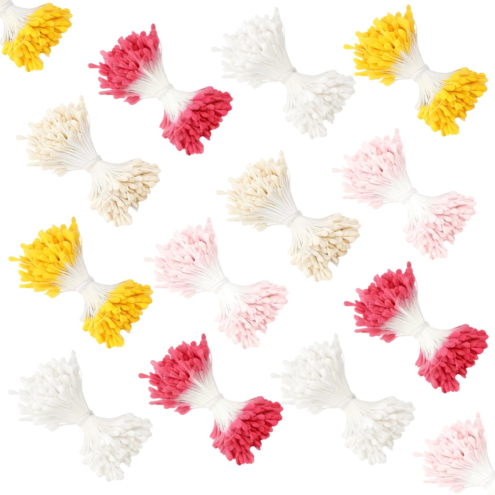 2000 Pcs Assorted 5 Color Pearl Double Heads Handmade Flower Stamens - 2 mm Artificial Pearlized Floral Pollens Stamen, Handmade Artificial Pistil for Flower Making, Wedding Bouquets, Scrapbooking-image-15