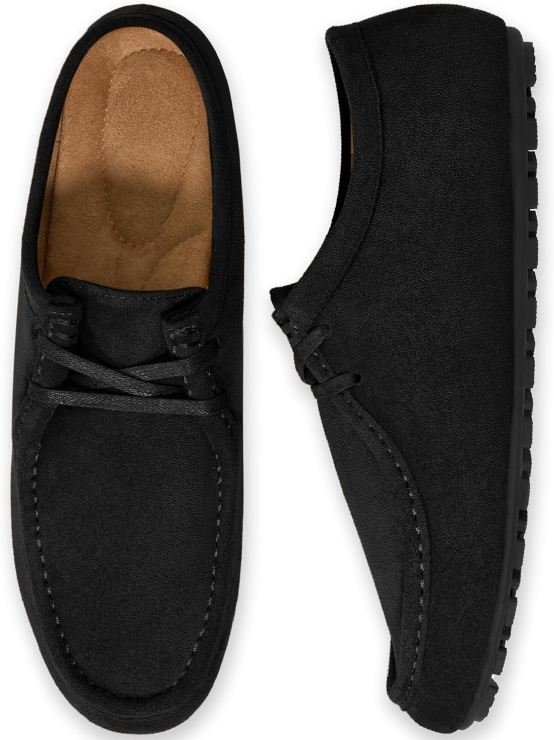 HARENCE Women's Loafers Casual Oxfords: Lace Up Suede Dressy Flats Comfortable Walking Shoes for Work Office Business
