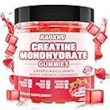 Creatine Monohydrate Gummies for Men & Women 120 CT - 5000mg of Creatine Monohydrate per Serving - Sugar Free Chewable Creatine for Muscle Strength, Muscle Builder, Energy Boost (Raspberry Flavor)