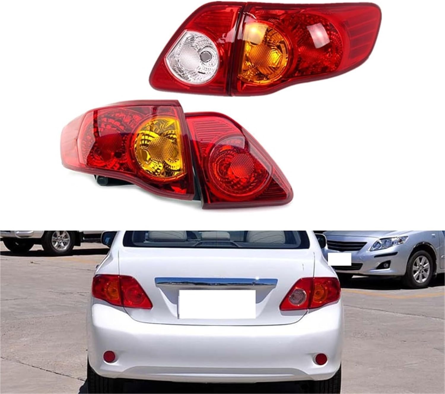 Compatible For Toyota For Corolla 2008 2009 2010 Car Taillight Rear Lamp Housing 8155002460 Outer Side Tail Light Without Bulb (Inner Right)