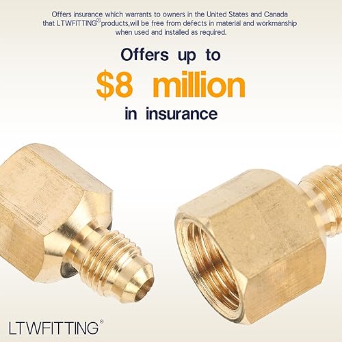 Miniatura 4 de LTWFITTING Latón Flare 14" OD x 38" Hembra NPT Conector (5 unidades)