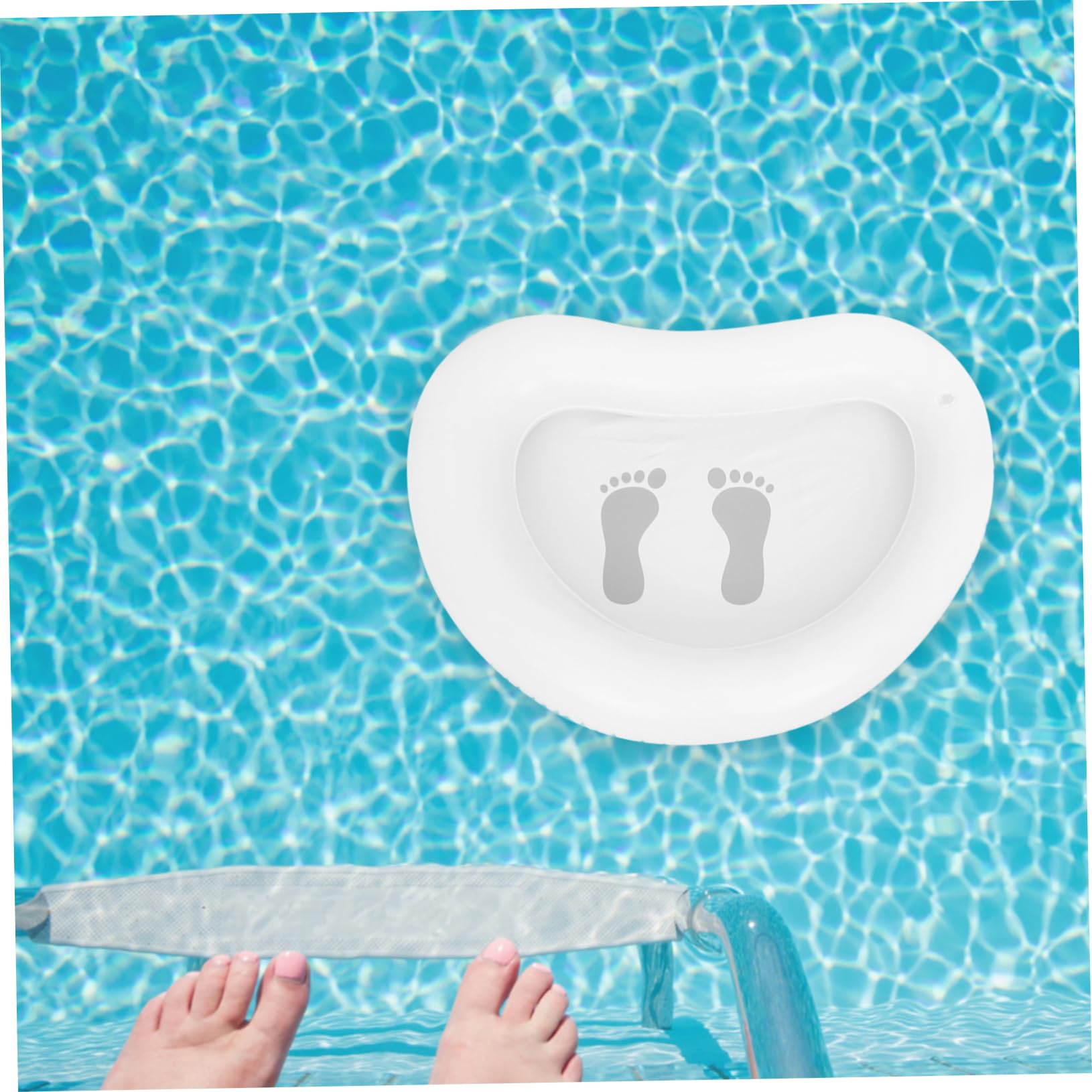Lavapiés Plegable de Pvc Blanco para Piscina, Uso Doméstico