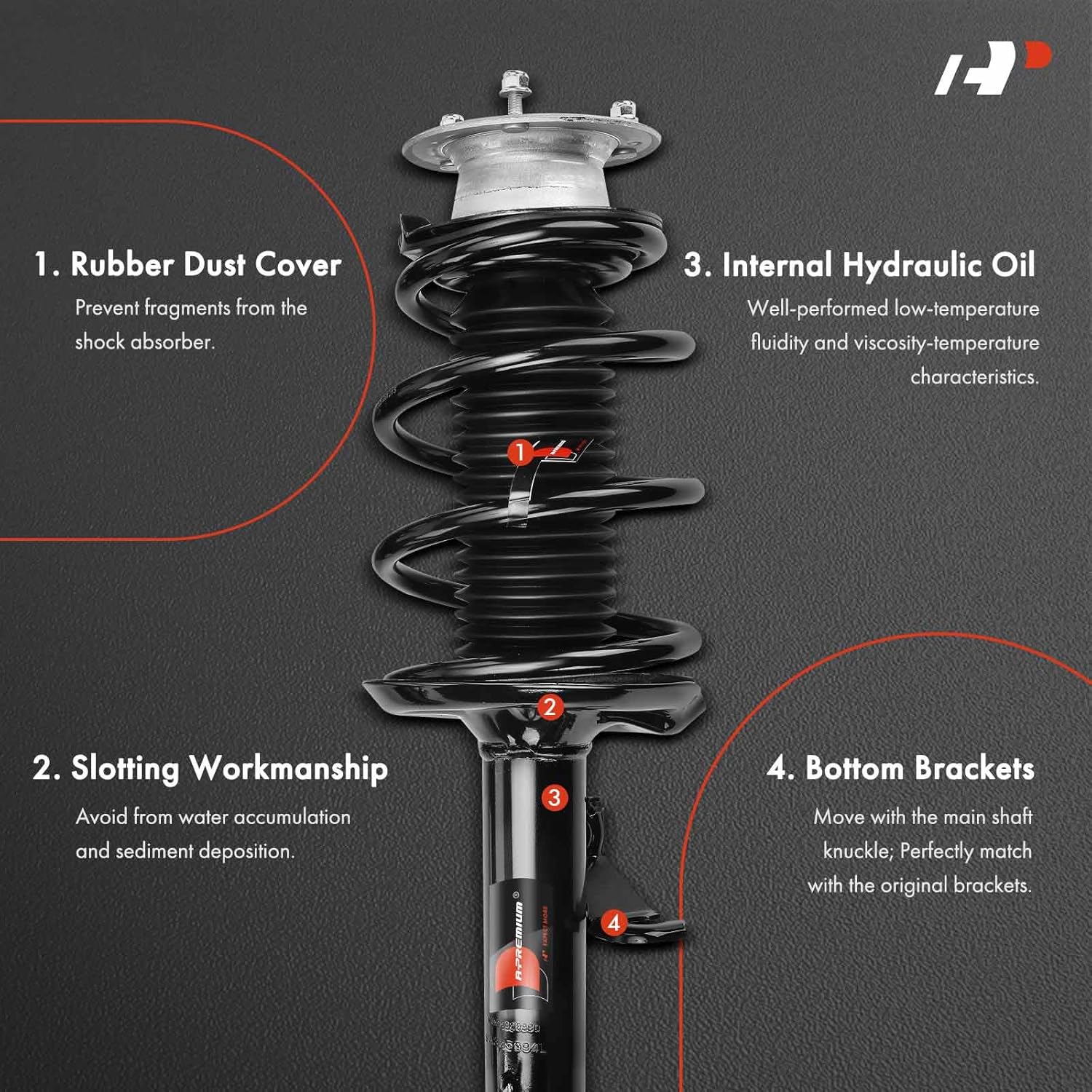 A-Premium Front Pair (2) Complete Strut and Coil Spring Assembly Compatible with BMW X3 2004-2010, Driver and Passenger Side