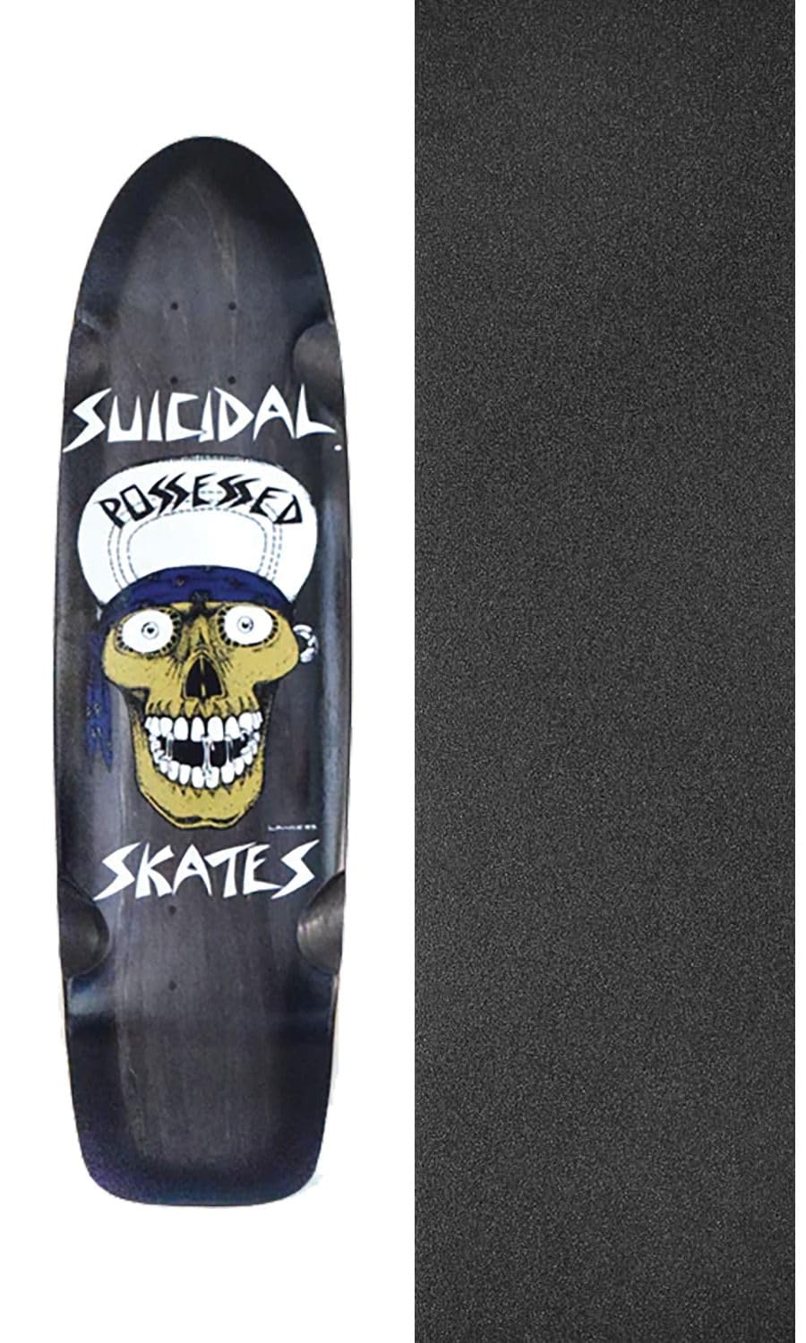 Suicidal Skates Punk Skull Rider Blue/Black Fade Cruiser Skateboard Deck - 8.3