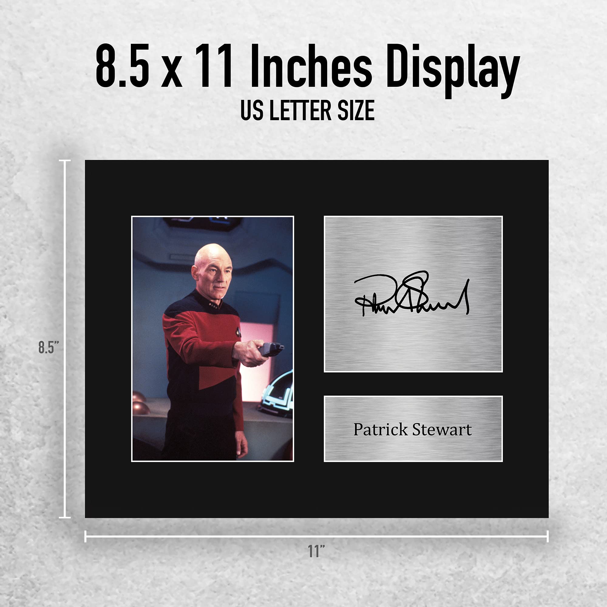 HWC Trading A3 FR Star Trek Picard Patrick Stewart Geschenken Gedrukt Gesigneerd Handtekening Foto voor TV Memorabilia Fans - A3 ingelijst