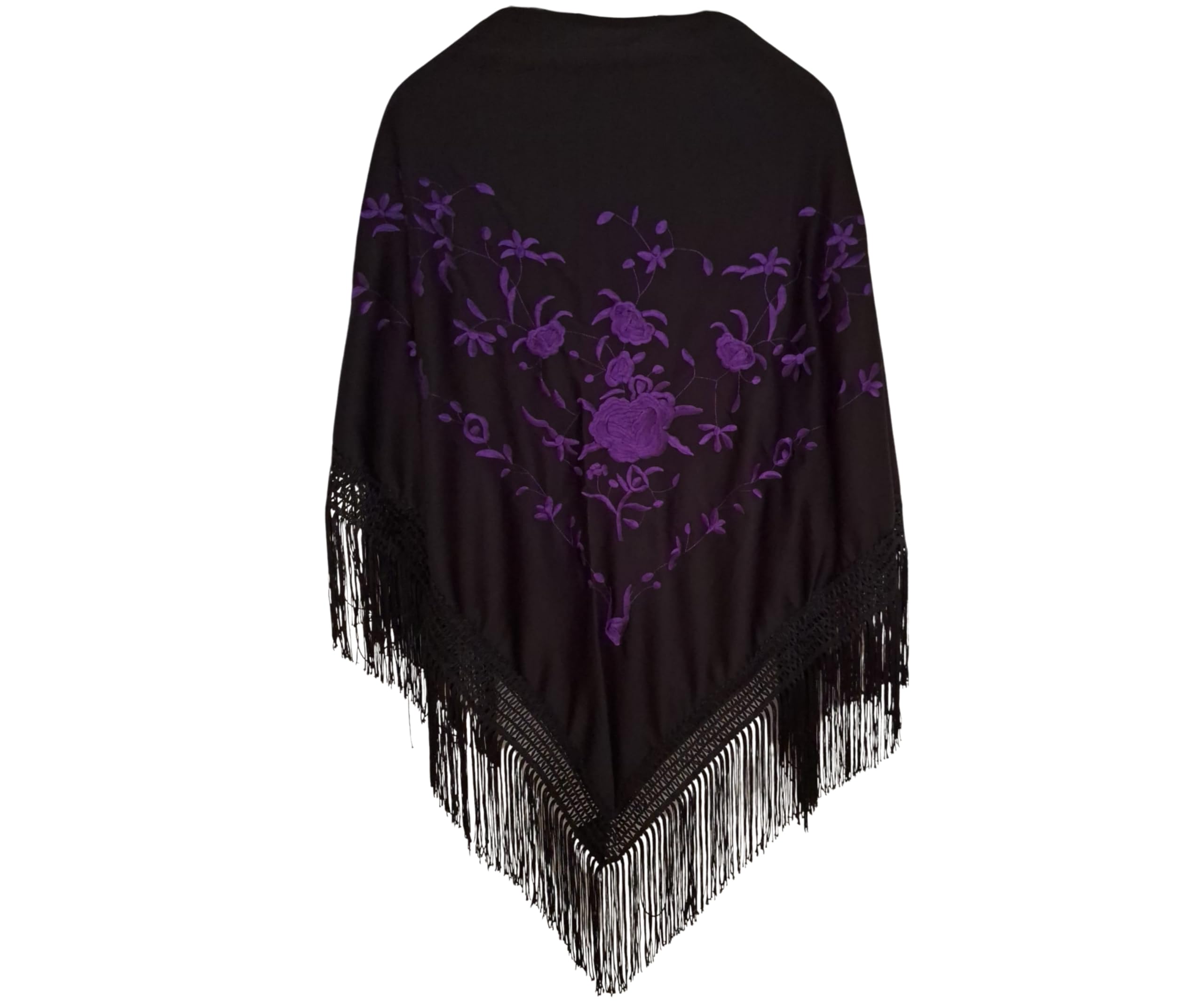 Flamingo Accessories Pack: Manila Shawl Embroidered with Flowers, Necklace, Bracelet - Image 2