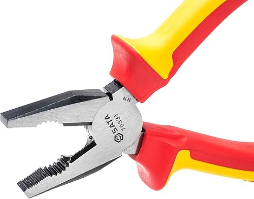 Miniatura 2 de SATA Juego de alicates aislados VDE de 3 piezas (8 pulgadas, diagonal de 6 pulgadas y nariz larga), cuerpos de acero al cromo vanadio duraderos -