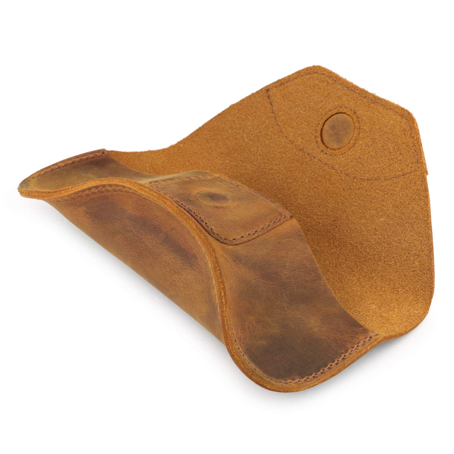 Londo Custodia per Occhiali in Vera Pelle con Chiusura a Scatto Magnetica - Unisex