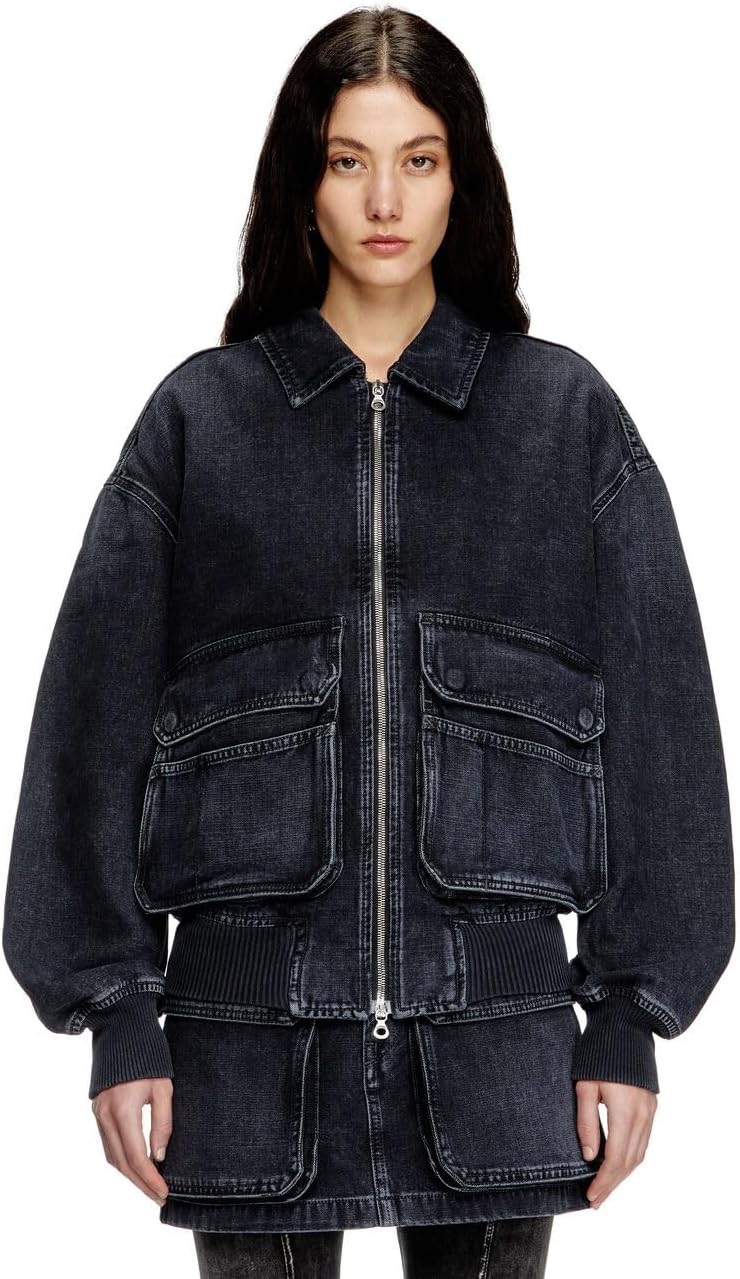 Diesel Unisex Denim Bomber Jacket, D-KRUZ - Image 2