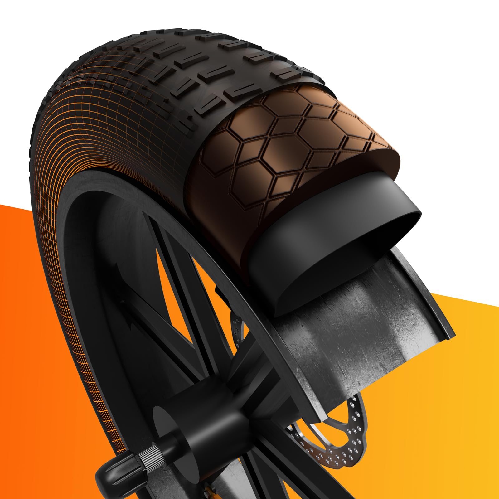 OUXI 20×4.0 Inserto per pneumatici, protezione antiforatura per camere d'aria di biciclette, rivestimento antiforatura per pneumatici di biciclette compatibile con e-bike 20'' ×4.0 mountain bike