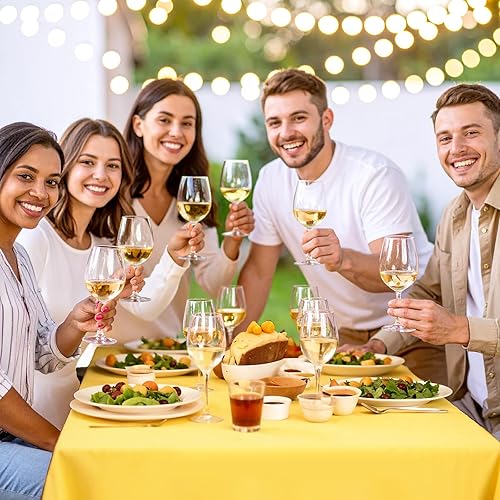 Miniatura 4 de Paquete de 12 manteles de plástico desechables, manteles rectangulares grandes, manteles de plástico coloridos impermeables y a prueba de aceite,