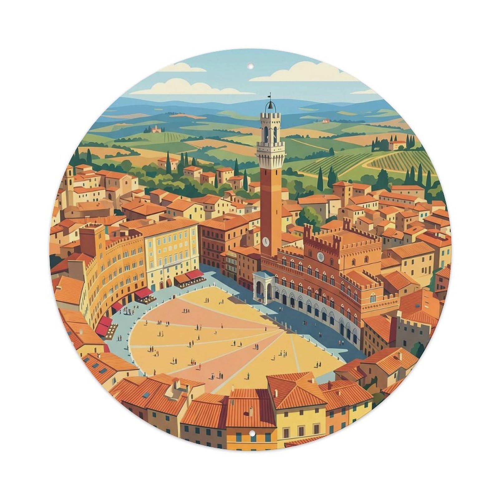 Vintage Travel Siena Italy Airline Metal Tin Sign