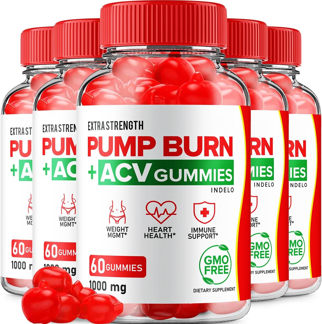 Pump Burn Keto ACV Gummies - Keto Pump Burn Gummies Reviews, Pump Burn Keto + ACV Gummies for Weight Management B12 Burn Pump Advanced 1000mg Formula (5 Pack - 300 Gummies)