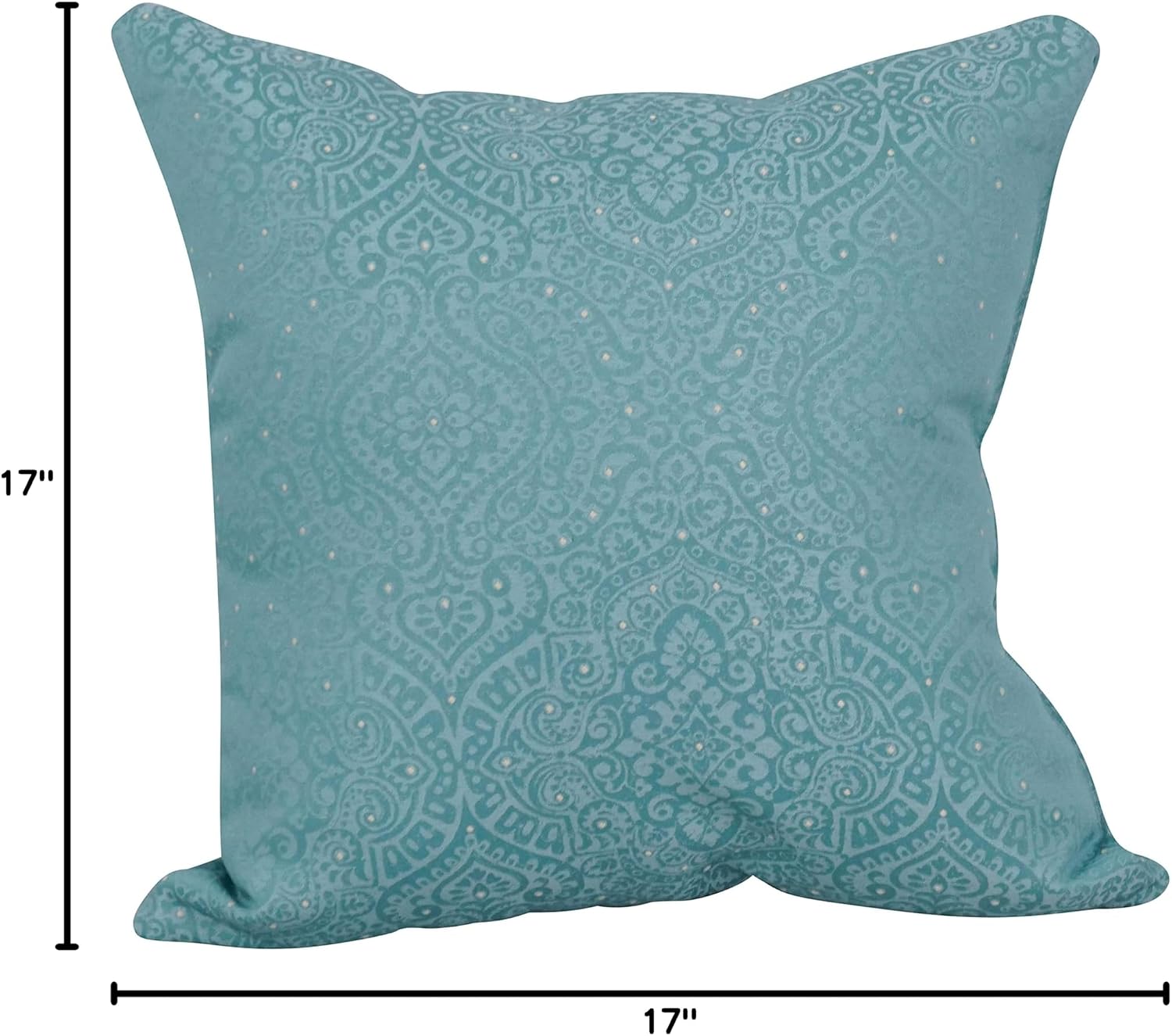 Blazing Needles Square Polyester Jacquard Throw Pillow, 17", Mabul Spa