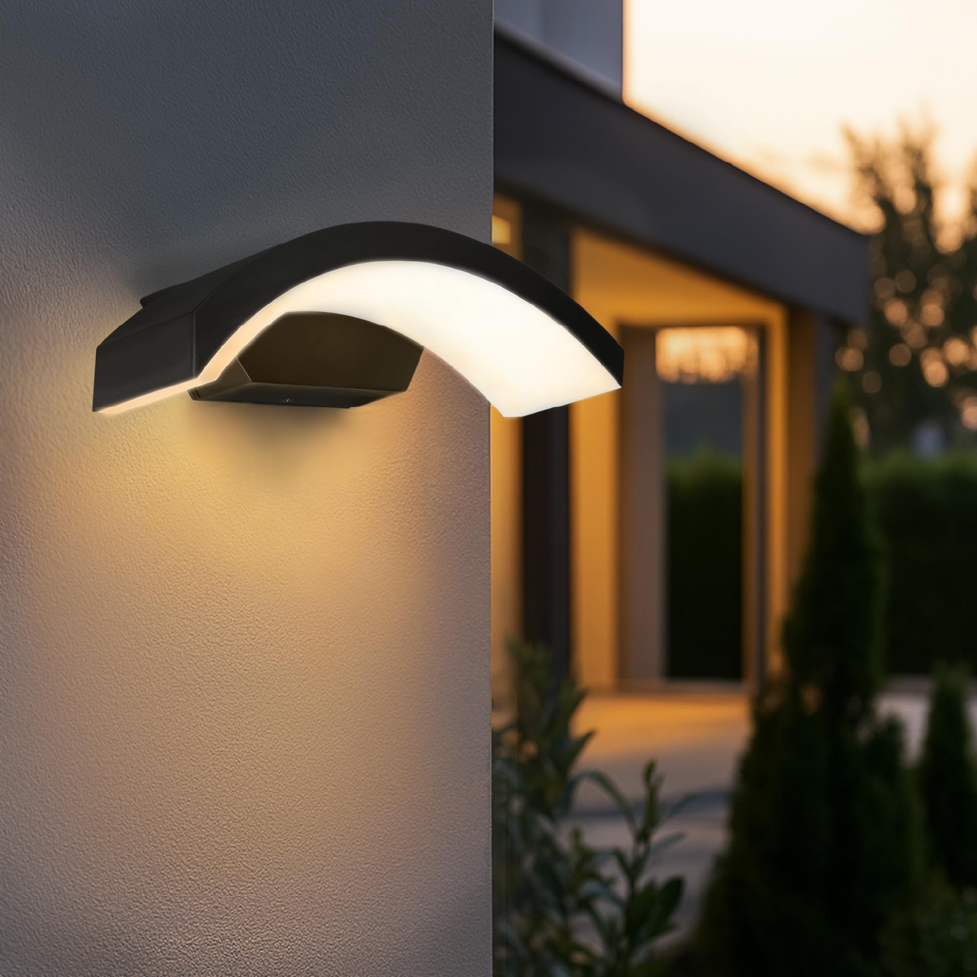 Lampa Ogrodowa LED 9W 700lm 4000K Idealna na Taras Balkon Podjazd Odporna na Warunki Atmosferyczne IP54 Kolor Czarny (bez czujnika ruchu)