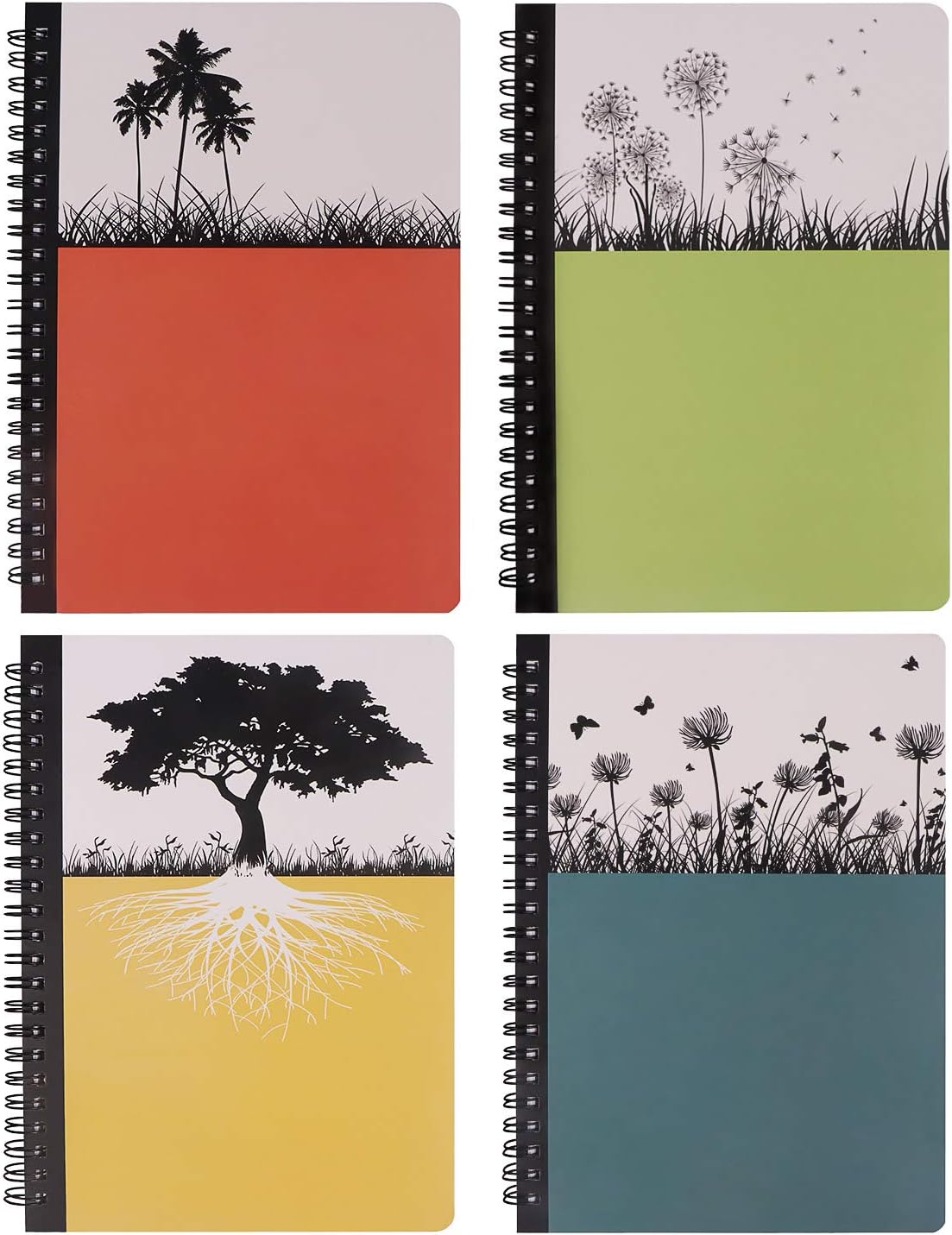 Hardcover Spiral Notebook, Dream Tree Journal to Write in, Blank Diary, Composition Notebook College ruled 80 Sheets, 5.5 x 8.3inch, 4 Pack