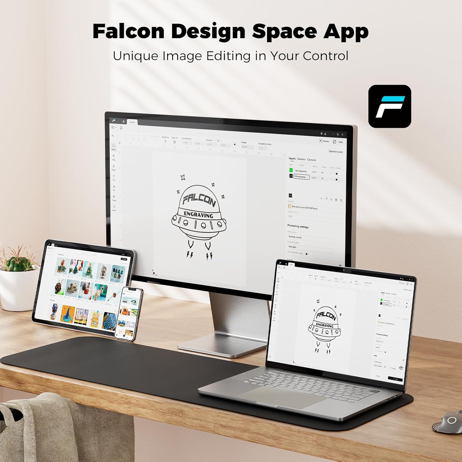 CREALITY FALCON A1 10W Laser Engraver, 80W Enclosed Laser Cutter and Engraver Machine with Air Assist, Smart Camera Positioning, 600mm/s Speed, Smart Material Recognition, Ideal for Wood & Metal