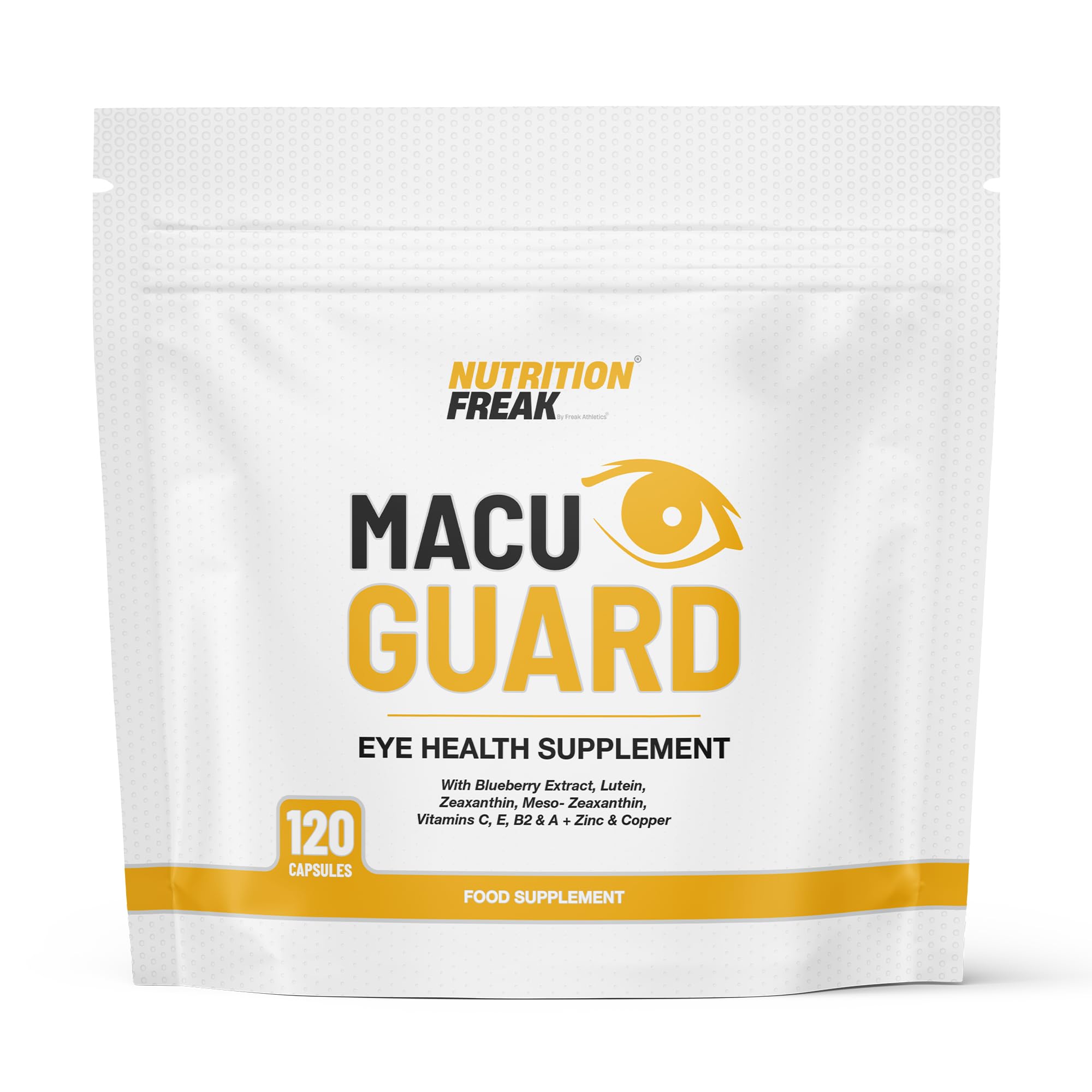 – MacuGuard+ Eye Supplement - 120 Capsules - Zeaxanthin, Meso Zeaxanthin, Lutein, Blueberry Extract Plus Vitamins and Minerals - Premium UK Made
