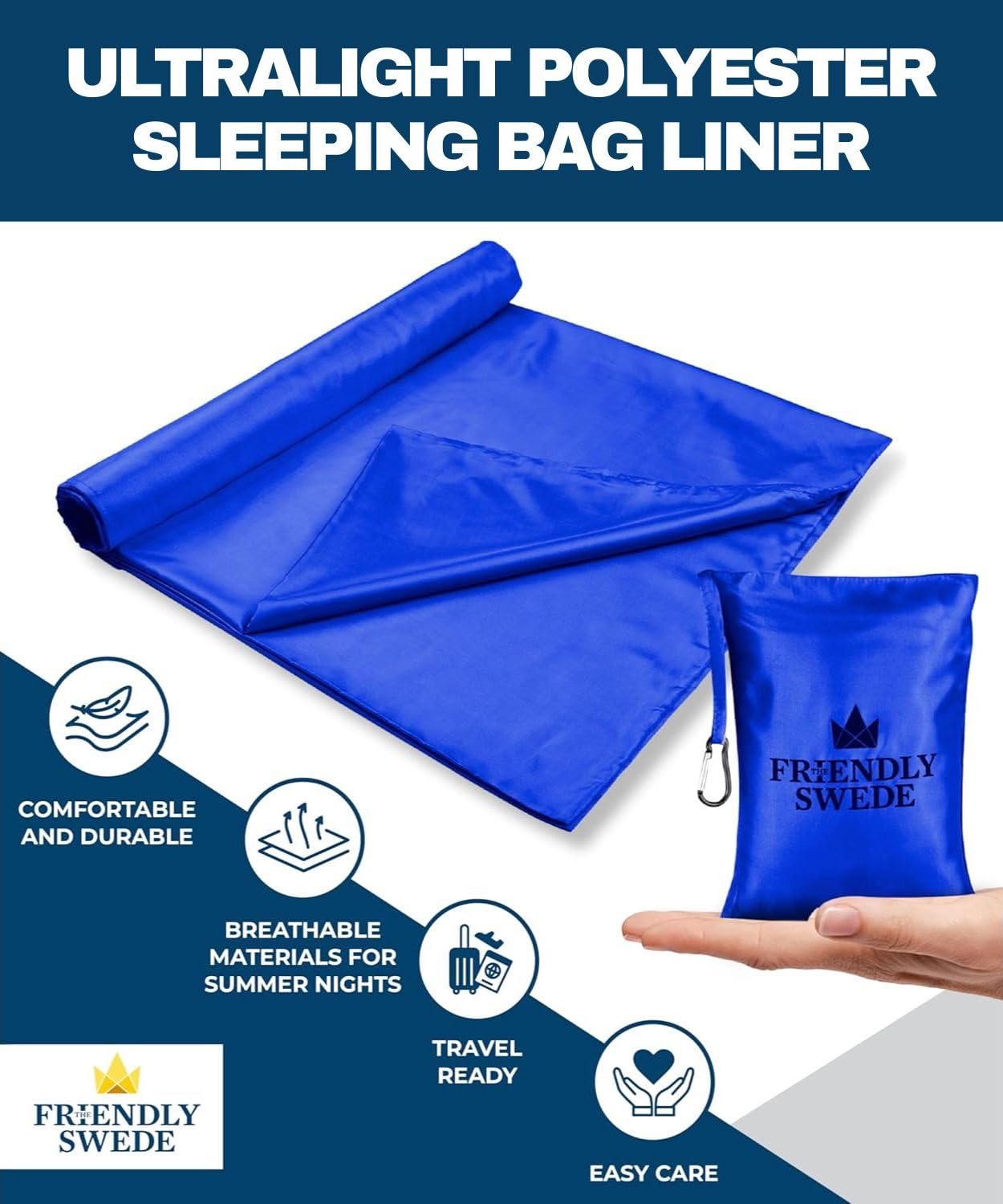 The Friendly Swede 軽量のスリーピング　バック　ライナー The Friendly Swede Sleeping Bag Liner Ultralight, Travel