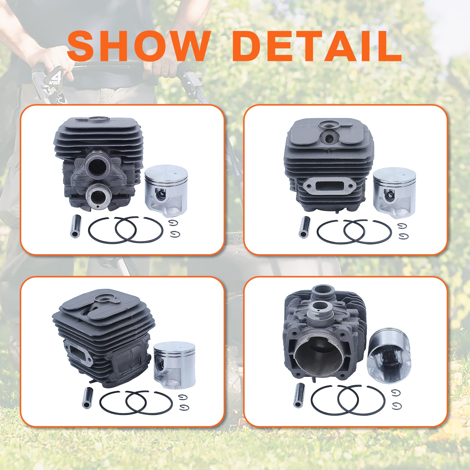 50mm Cylinder Piston Gaskets Kit For Stihl TS410 TS420 TS 410 420 Cut-Off Saw, Cylindre Piston Kit, Spark Plug, Decompression Valve, Plug, Fuel Filter