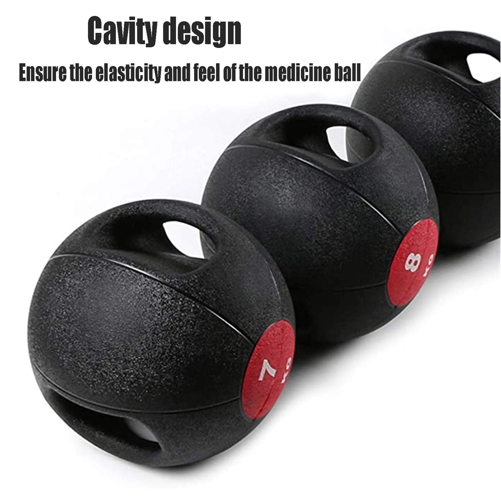 Palla Medica Palla di Medicina di Gomma Doppia Maniglia, Home Palestra Nucleo Forza Fitness Palla Fitness, 3 kg / 4 kg / 5 kg / 6 kg / 7 kg / 8kg / 9 kg / 10 kg (Size : 8kg/17.6lbs)