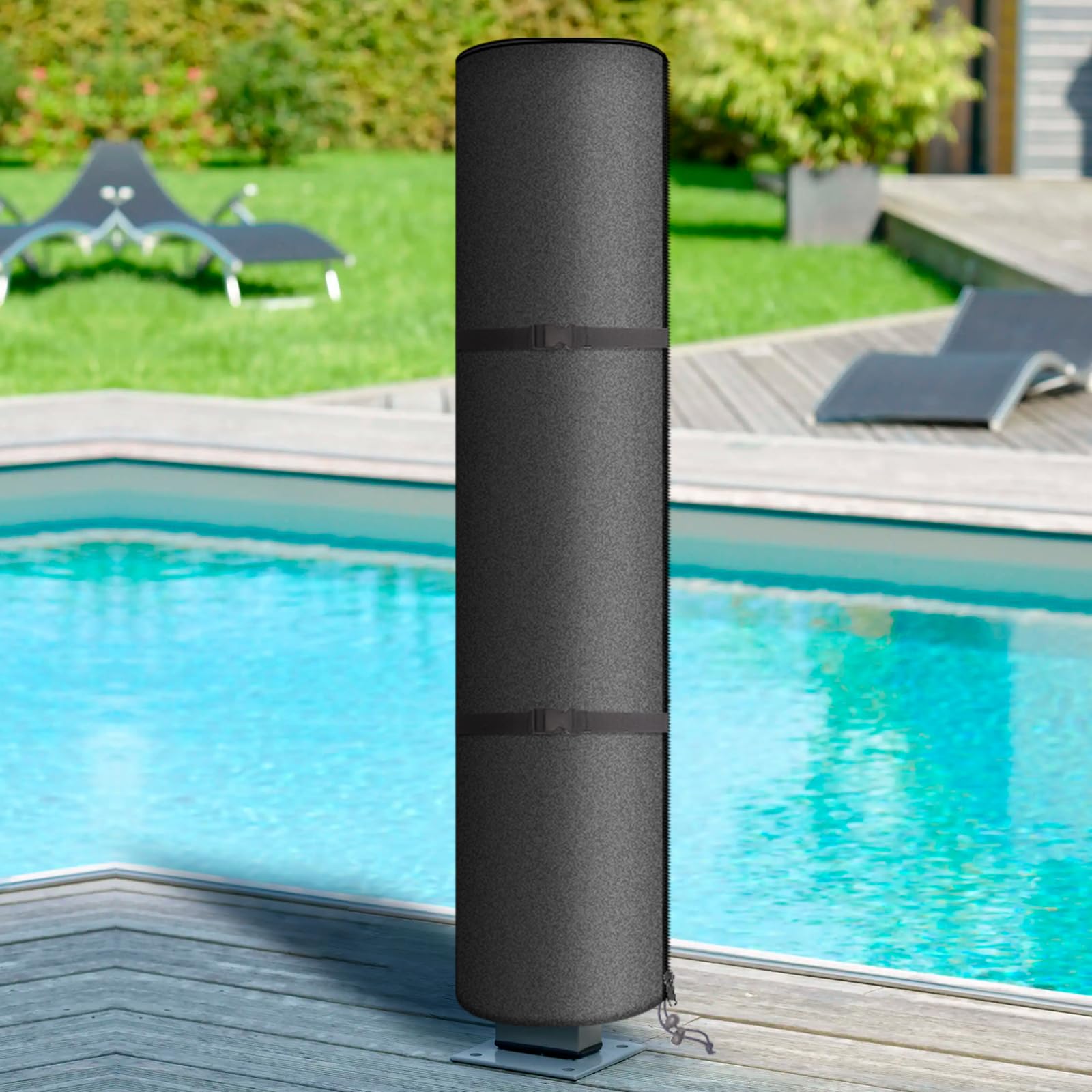 Housse de protection pour douche solaire - 230 x 70 cm - Étanche - Pour douche extérieure - Avec revêtement UV - Pour meubles de jardin - Avec sangles à boucle et sacs de rangement