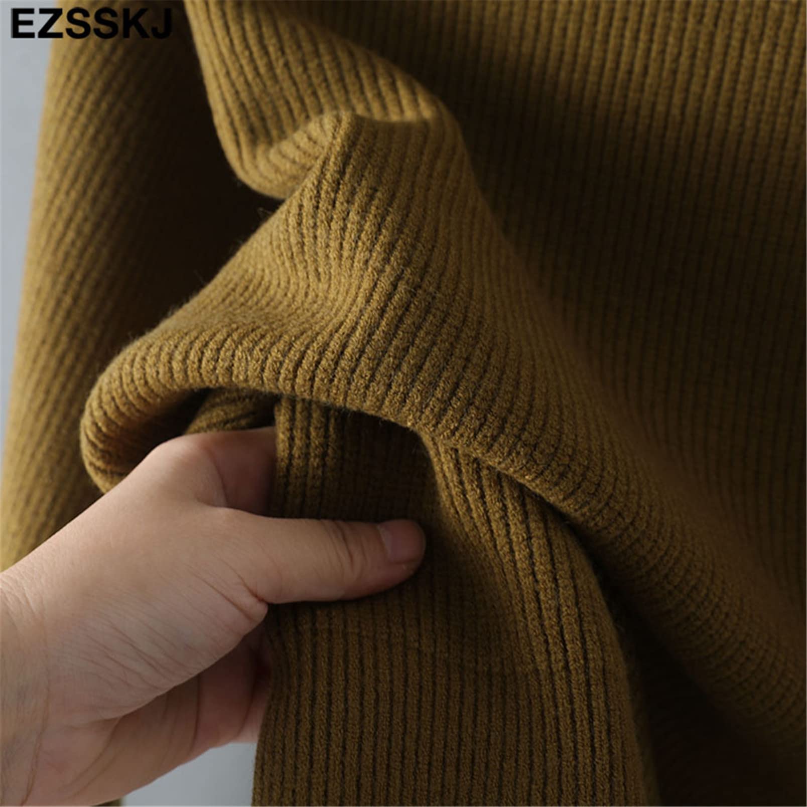 Suéter de lana de las mujeres Otoño Invierno Cálido Cuello de tortuga Casual Suelto Oversize Pullover Top