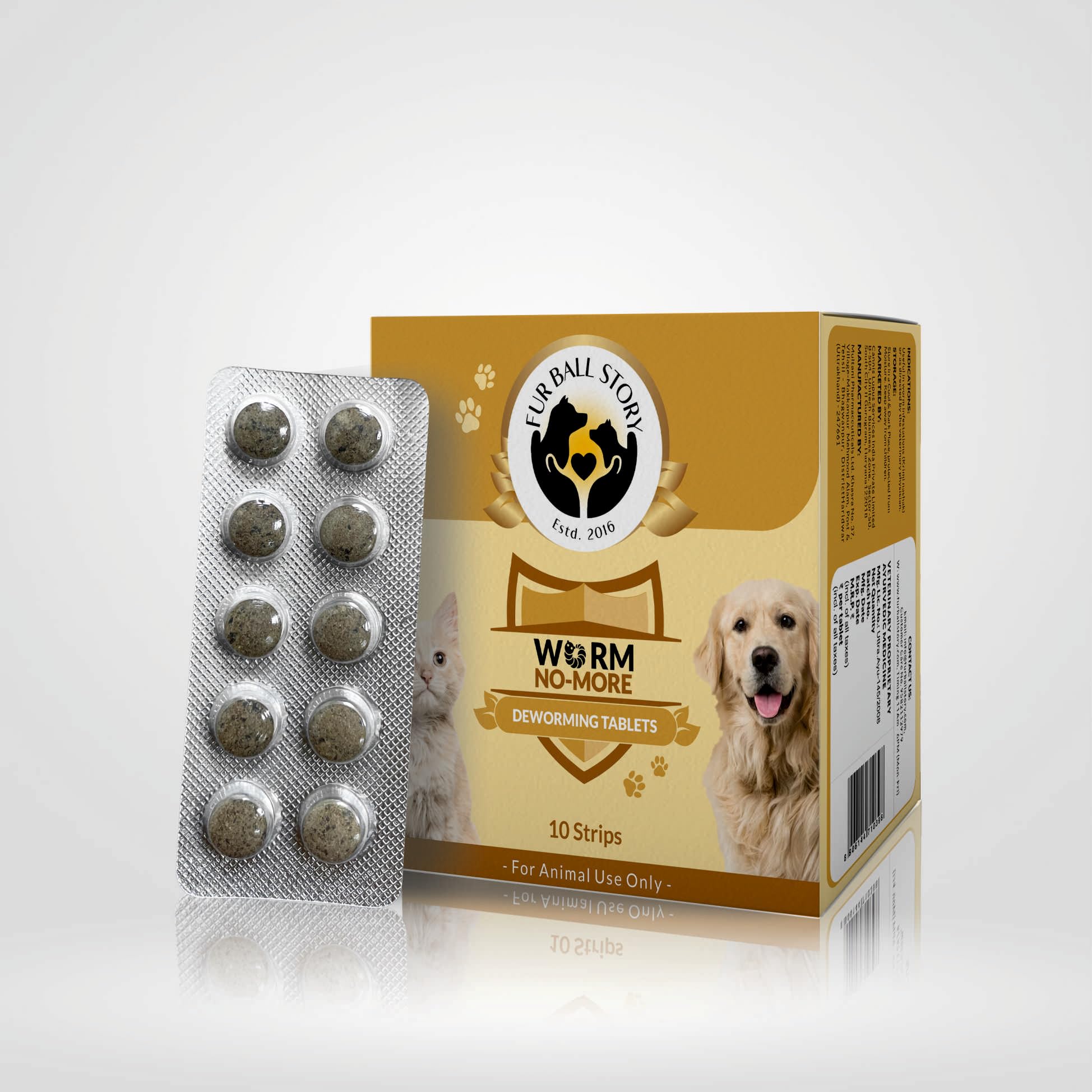 Fur Ball Story Worm No More Deworming Tablets - Pack of 10 Strips (100 Tablets) (B0CLHBV8JK) Amazon Price History, Amazon Price Tracker