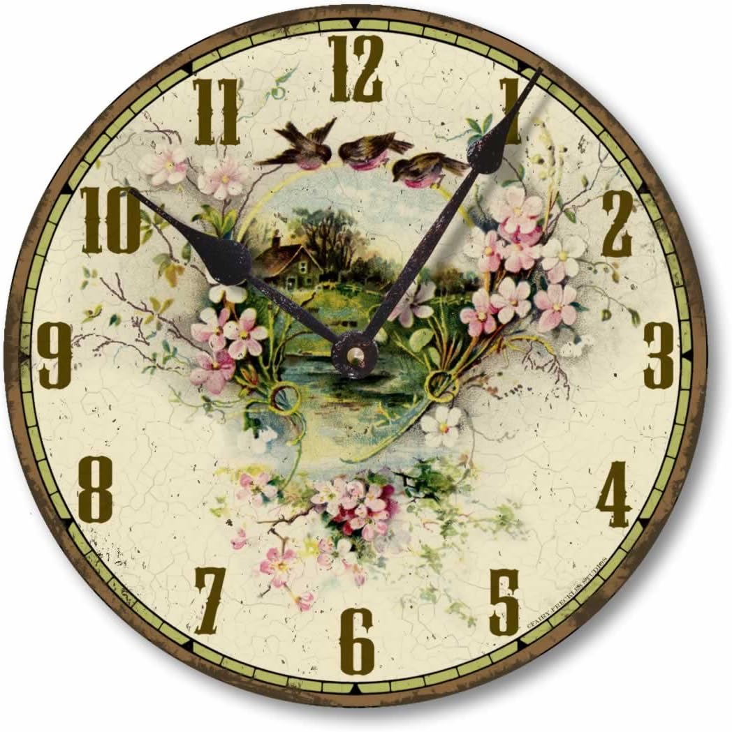 Item C2038 Vintage Victorian Style 10.5 Inch Country Cottage Clock