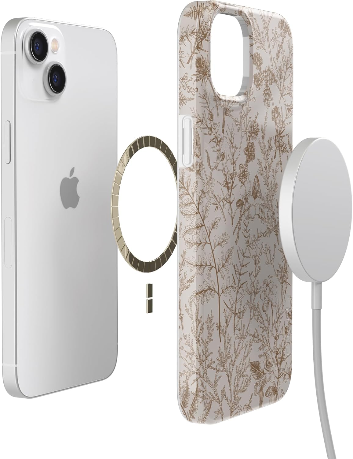 Casely iPhone 13 Case | Beige Garden | Neutral Floral | Compatible with MagSafe | Classic Ultra Slim Design - Image 7