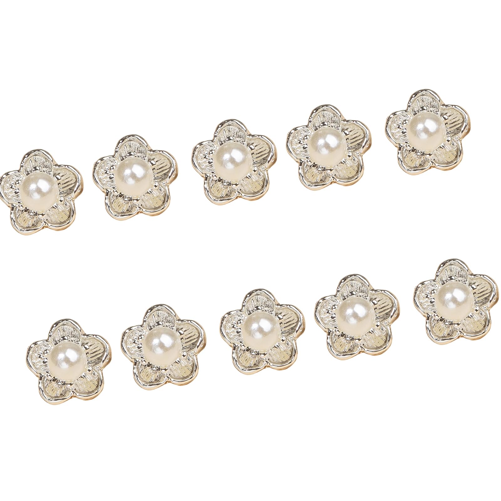 Buxuaaaa Alloy Pearls Button with Peach Flower Clasps for Craft Sewing Accessories Alloy Button with Pearls