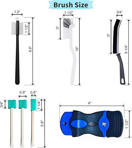 Miniatura 8 de Elkanah Cepillos de limpieza para uso doméstico, pequeños cepillos de limpieza para espacios pequeños, fregadero, baño, suministros de limpieza