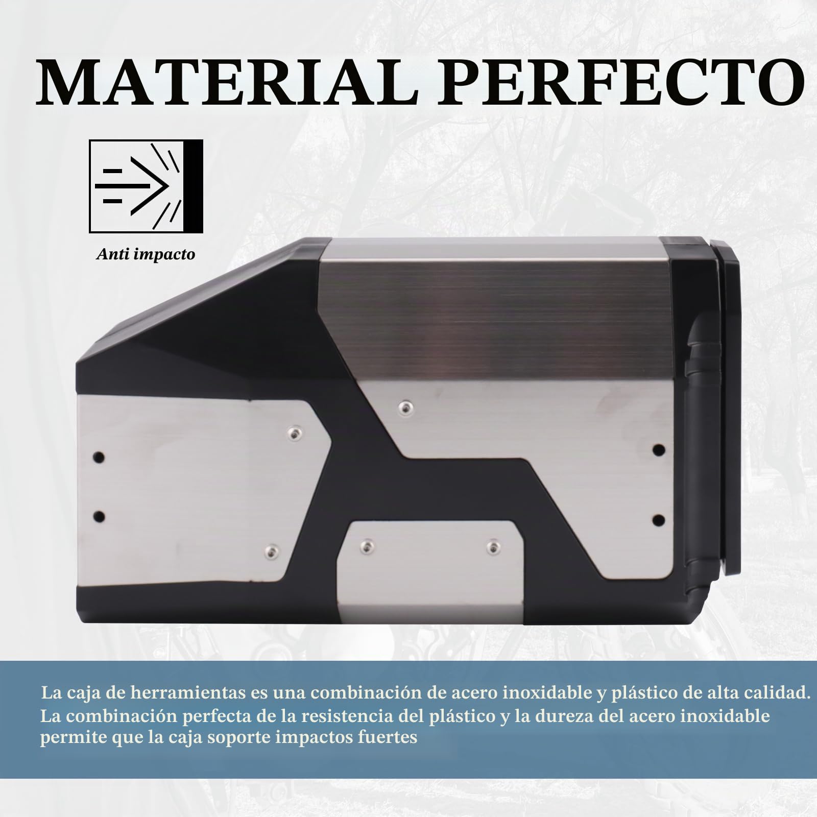 Caja de herramientas lateral izquierda caja de aluminio apta para BMW R1250GS R1200GS LC & Adventure 2002 2008 2018 (plateado)