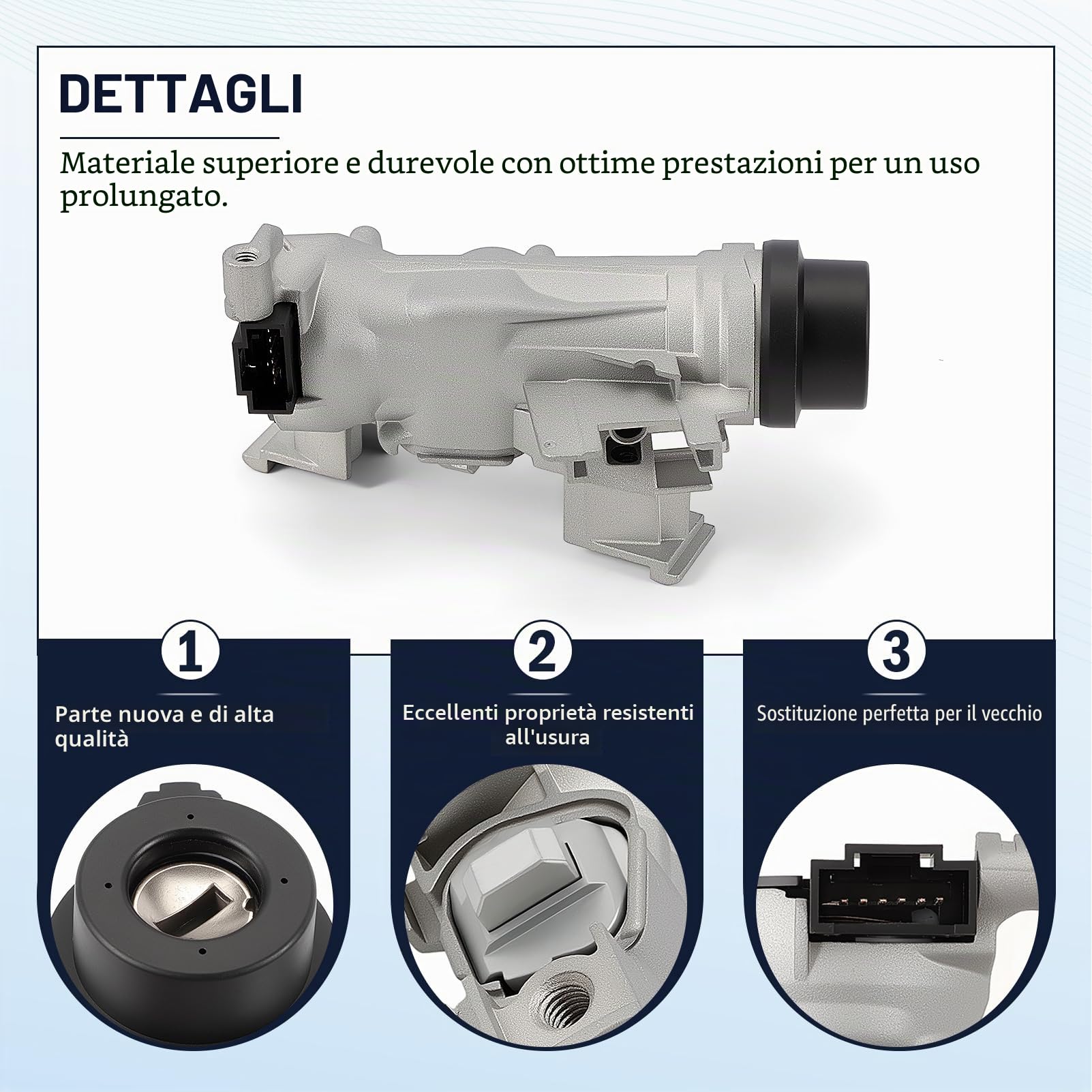 1K0905851B Interruttore di Accensione Bloccasterzo con 2 Telecomando 2 Chiavi per A1 A3 Q3 Golf 5 6 7 Seat Altea Leon Octavia Beetle Caddy 3 Jetta Touran Tiguan Serratura Accensione 1K0905841