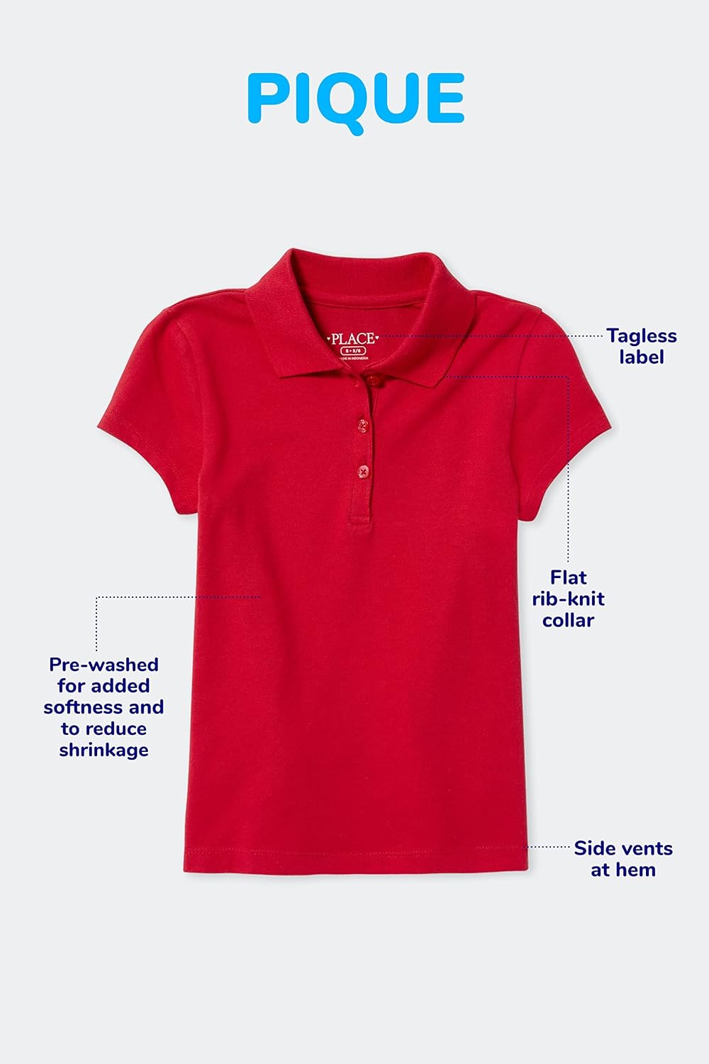 The Children's Place Girls' Toddler Mulipack Short Sleeve Ruffle Pique Polos