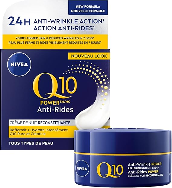 NIVEA Q10 AntiWrinkle Moisture Replenishment Night Cream for Face