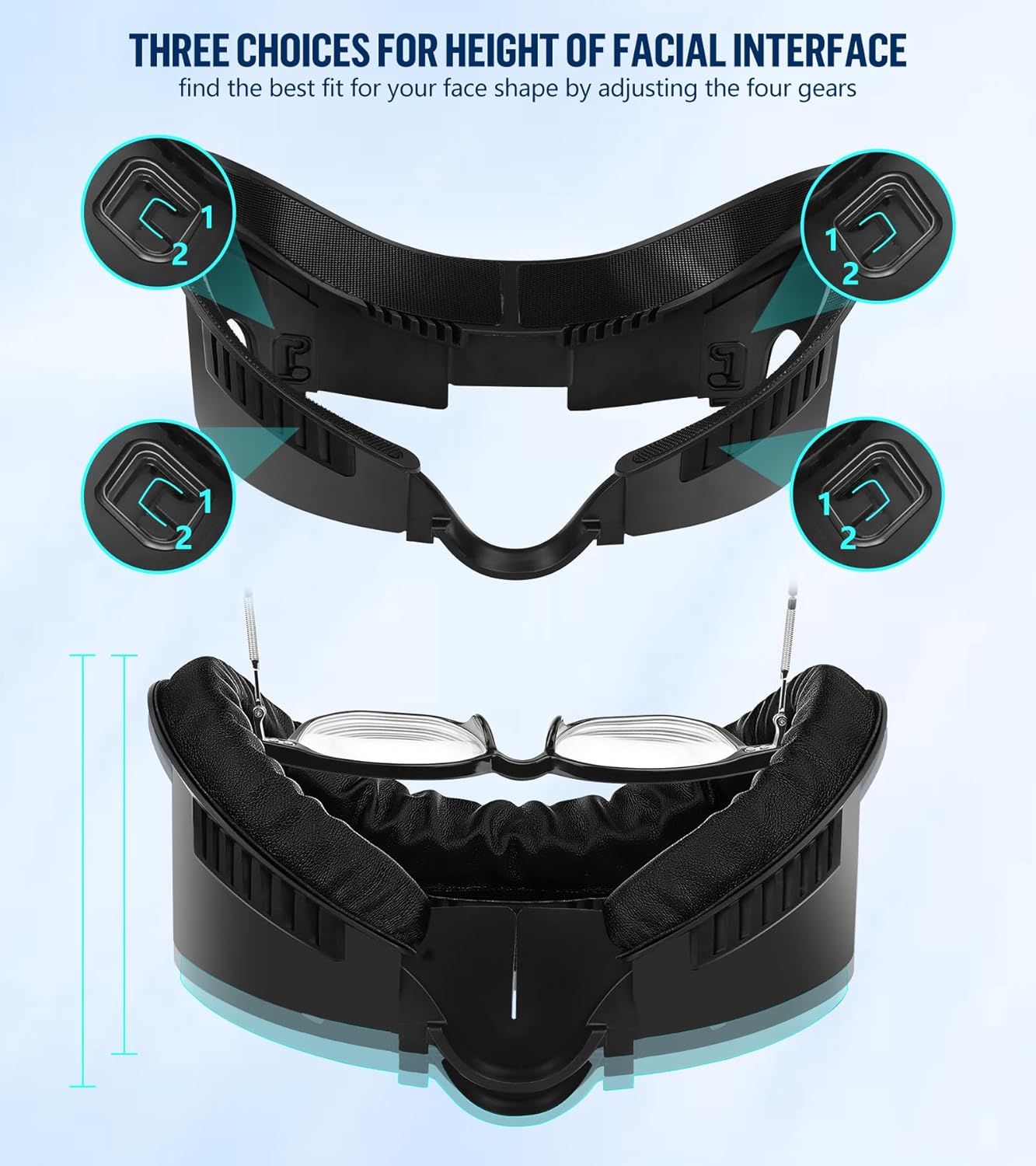 Facial Interface & Face Pad Cushion Compatible with Meta/Oculus Quest 3 Accessories, Replacement PU Leather Foam Cushion, Anti-Sweat, Anti-Leakage Silicone Face Cover, Not Fit Quest 3S - Image 4