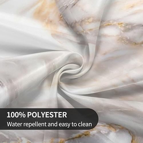 Miniatura 8 de Mantel redondo de 60 pulgadas estampado de mármol blanco gris dorado moderno y elegante para decoración rústica de cocina cubierta de mesa de tela