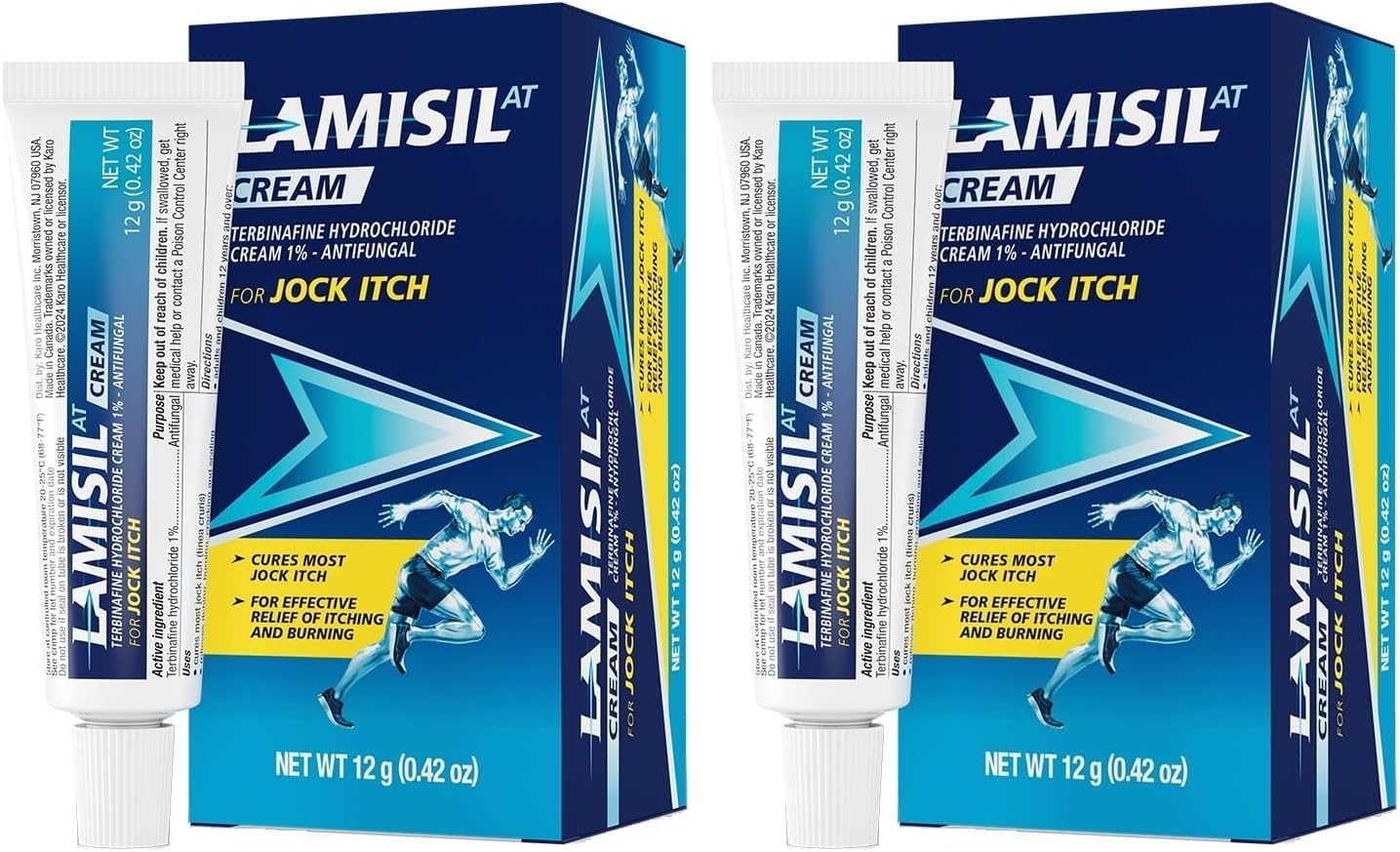 Lamisil Jock Itch Antifungal Cream | 1 Week Treatment | Clinically Proven | Fast and Effective Symptom Relief of Itching, Burning and Redness |.42 oz (12g) (Pack of 2)