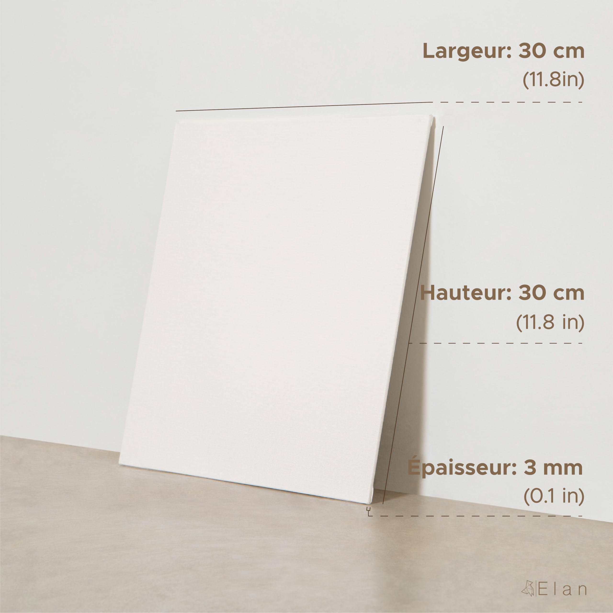 Elan Panneau Toile Peinture 20x30, Lot De 8 Toiles à Peindre 100% Coton Sans Acide, 280GSM Carton Entoilé, Toile A Peindre, Canvas Toiles Peinture
