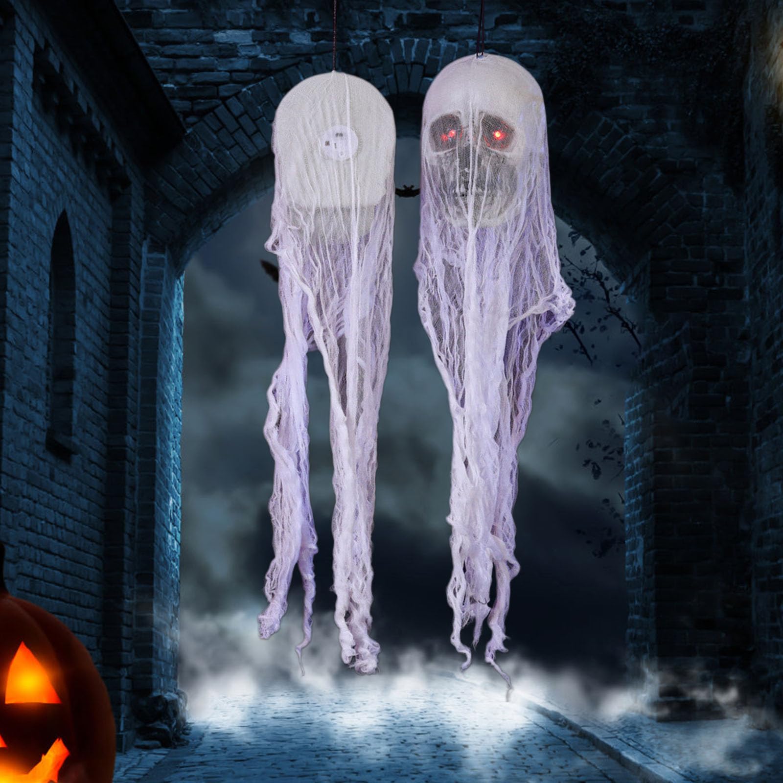 Amazon.co.jp: PLCPDM クモの巣にぶら下がった頭蓋骨 ハロウィーン 