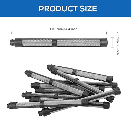 Filtro de pistola de pulverización sin aire 287032 de acero inoxidable compatible con Graco Spray Gun Contractor II y FTx II Latex 60 malla 10 unids